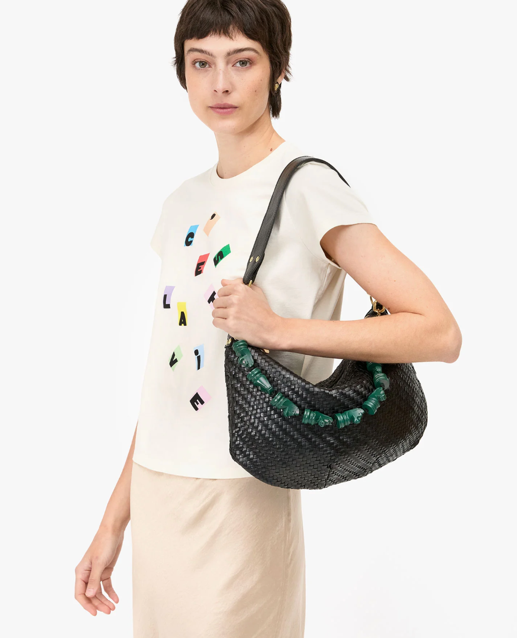 Clare V. Shortie Strap Knights in Evergreen