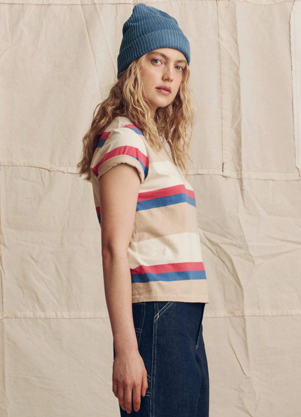 The Great. Little Tee in Study Hall Stripe