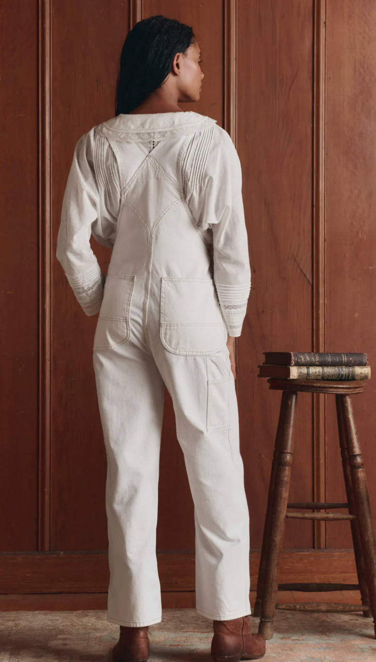 The Great. The Union Slim Overall in Wash White