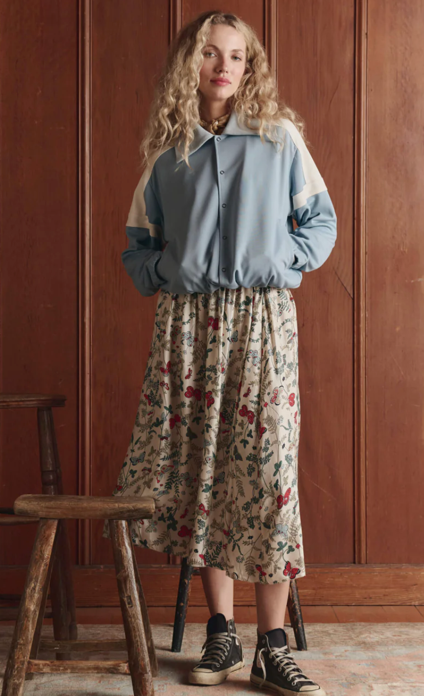 The Great. The Trainer Jacket in Robin Blue