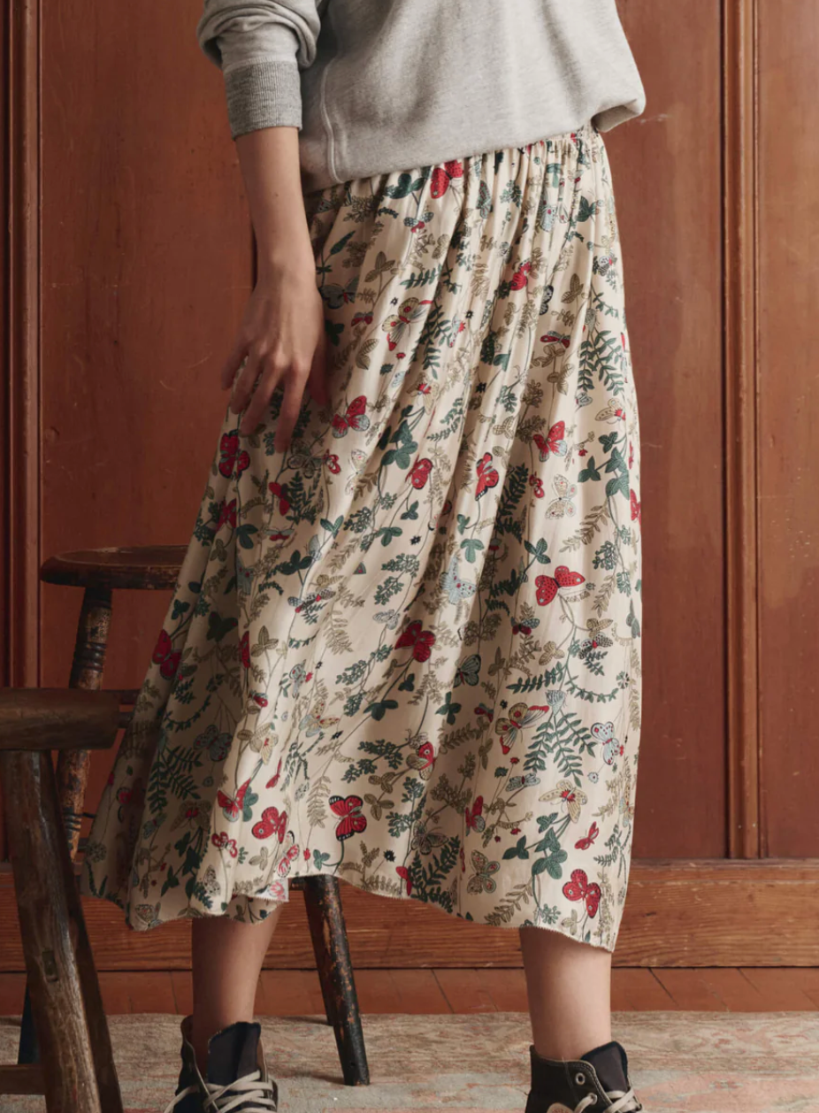 The Great. Canary Skirt in Floating Butterfly