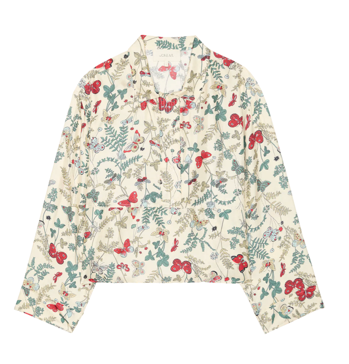 The Great. The Meadow Henley Top in Floating Butterfly