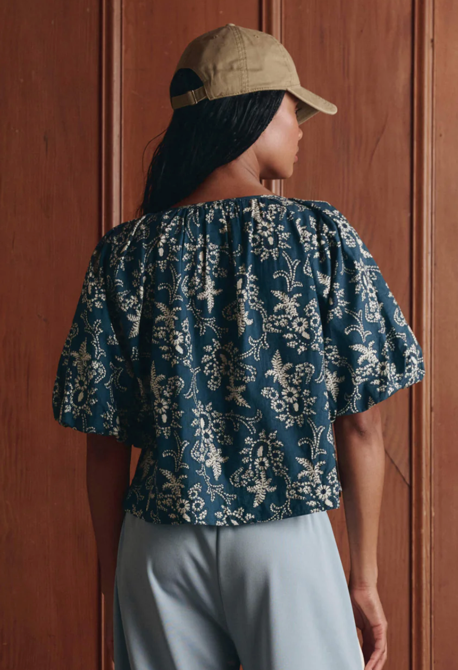 The Great. The Blythe Top in Indigo Bandana