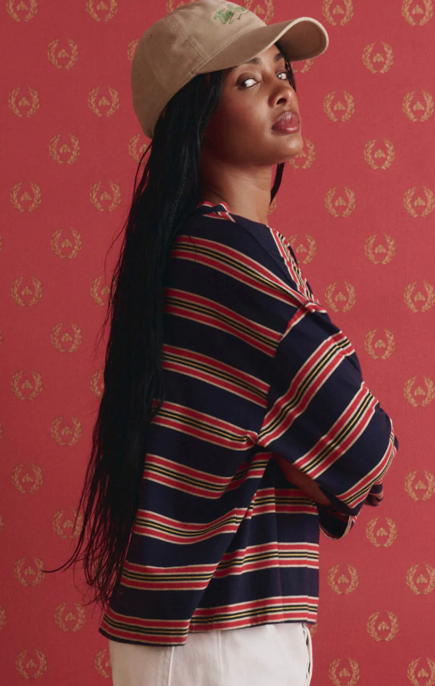 The Great. Field Tee in Scout Stripe