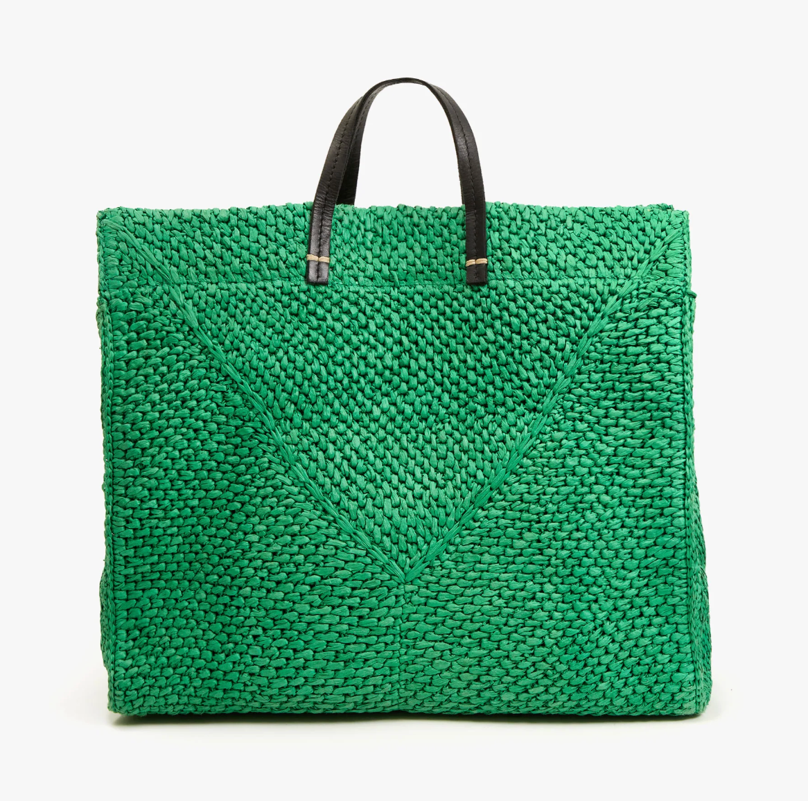 Clare V. Summer Simple Tote in Green Apple Raffia
