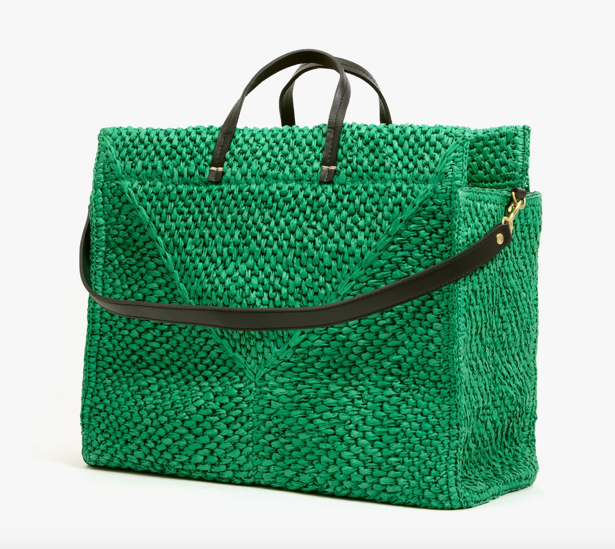 Clare V. Summer Simple Tote in Green Apple Raffia