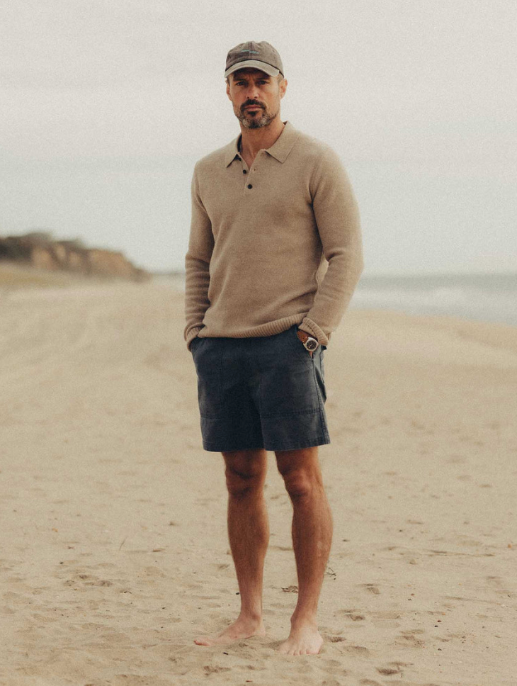 Taylor Stitch- The Surplus Short in Navy Reverse Sateen