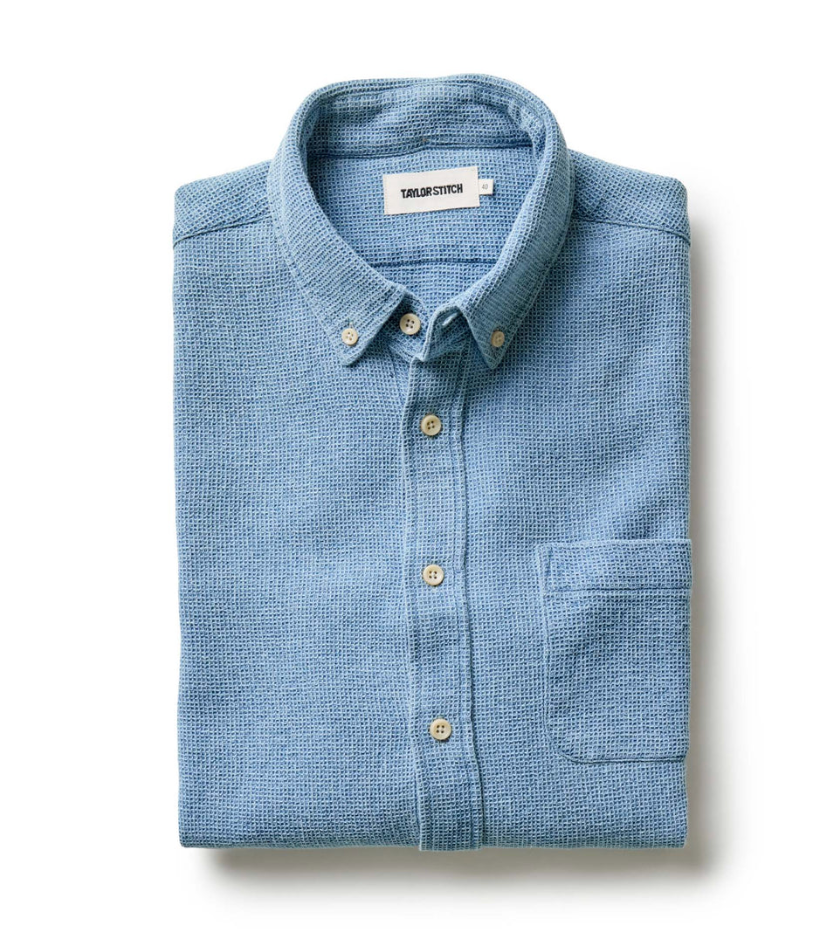 Taylor Stitch- The Jack in Washed Indigo Waffle