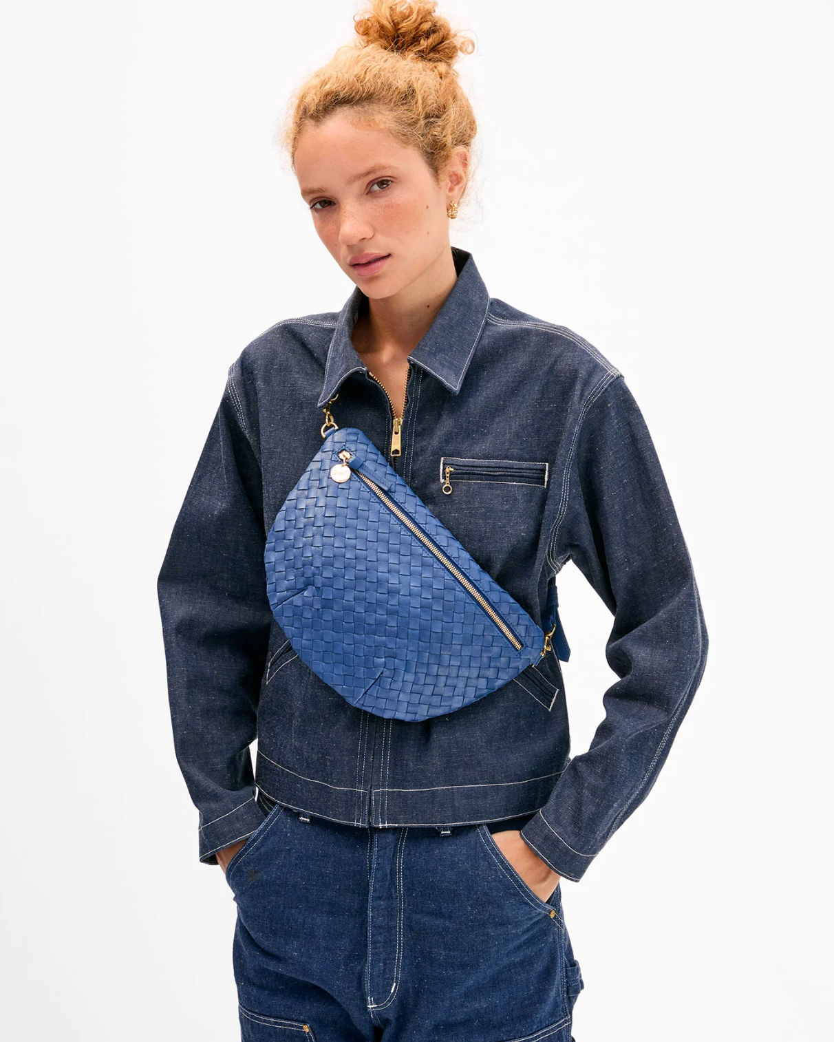Clare V. Grande Fanny in French Blue Woven