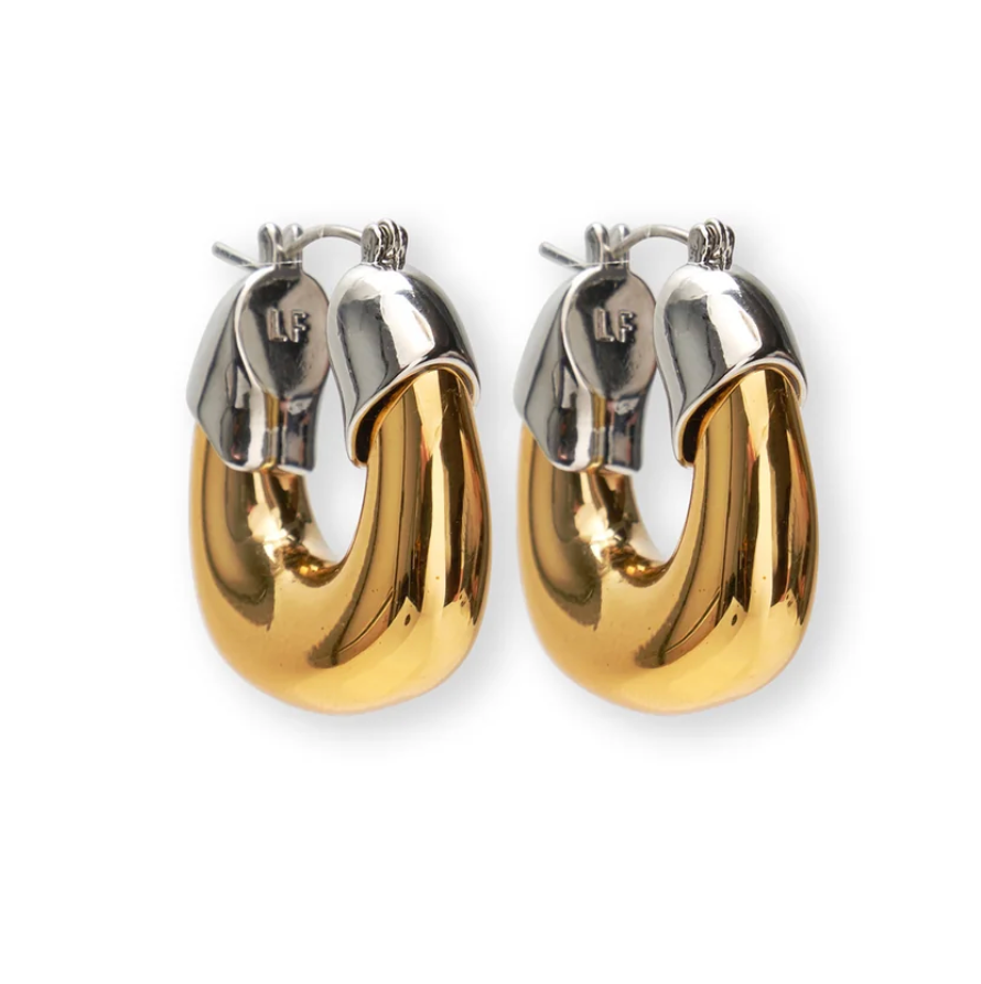 Lizzie Fortunato- Mini Organic Hoops in Mixed Metal