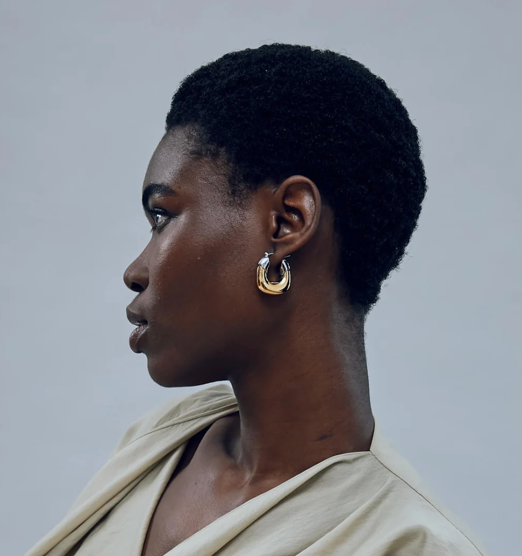 Lizzie Fortunato- Mini Organic Hoops in Mixed Metal