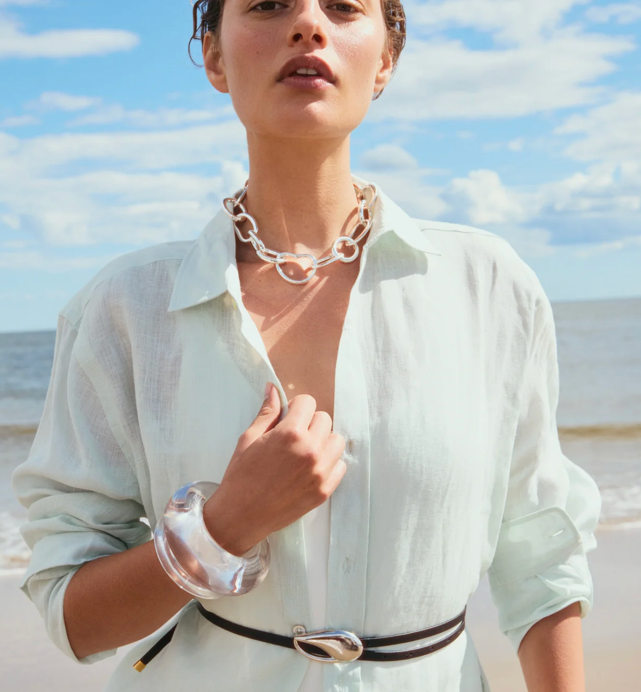 Lizzie Fortunato- Ridge Cuff in Clear