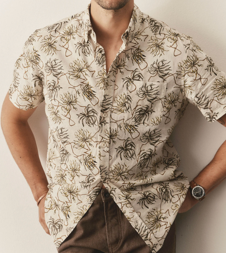 Taylor Stitch- The Short Sleeve Jack in Dried Palms