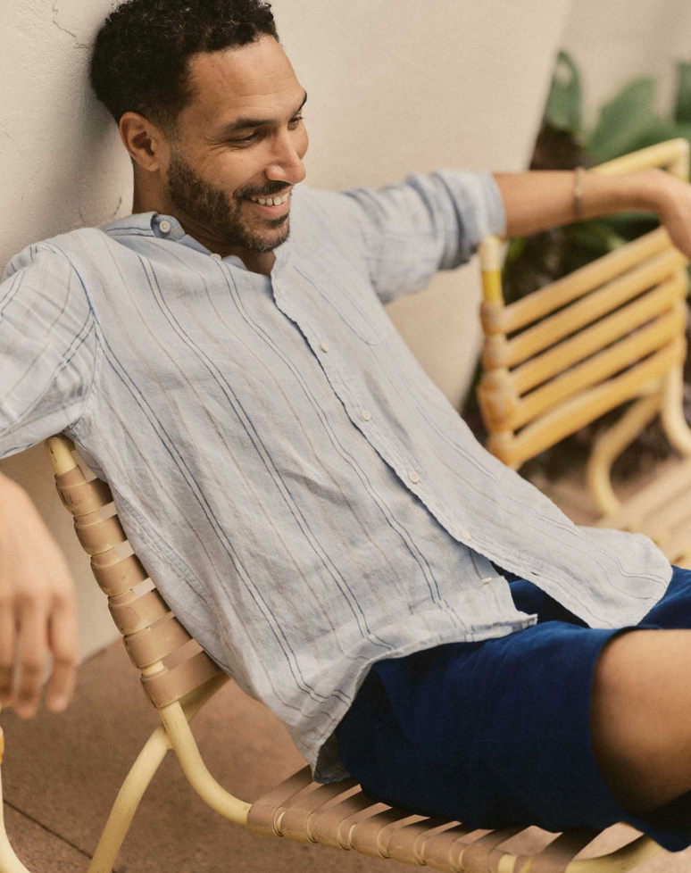 Taylor Stitch- The Jack in Blue Sky Stripe Linen