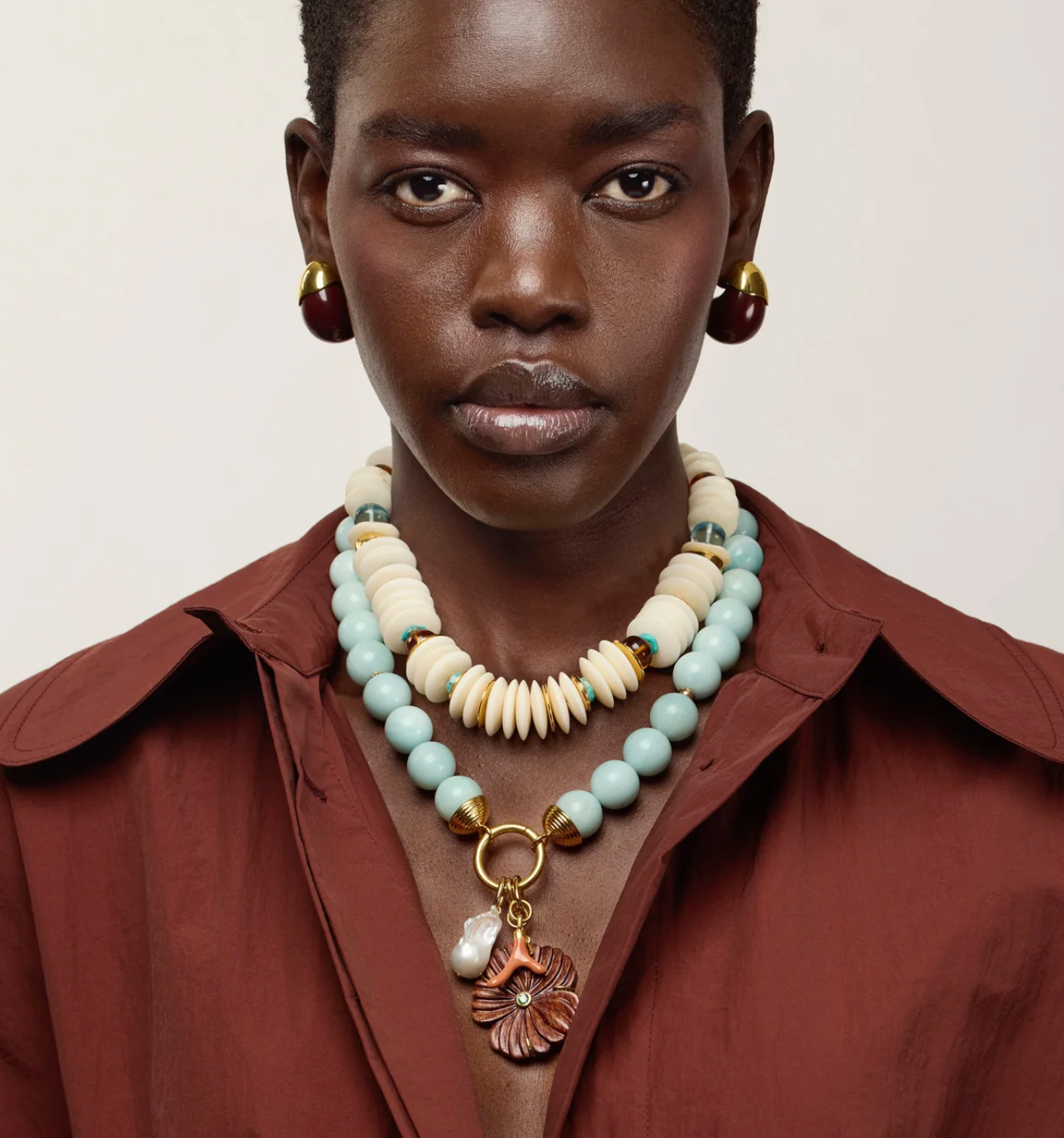 Lizzie Fortunato- Desert Bloom Necklace in Amazonite
