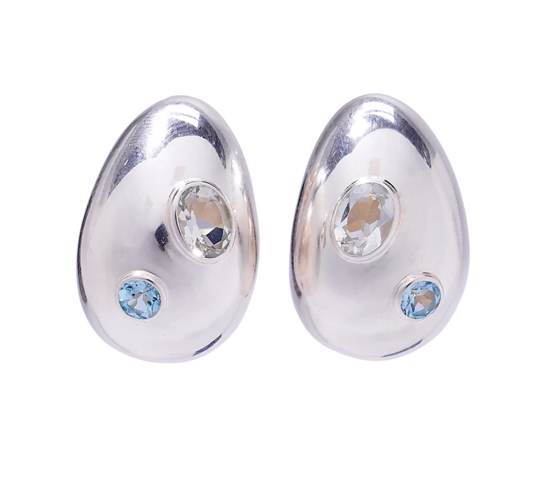 Lizzie Fortunato- Mini Arp Earrings in Studded Silver