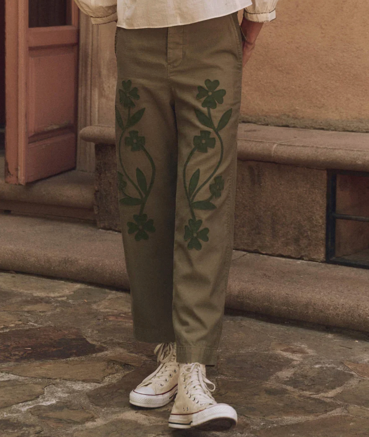 The Floral Applique Admiral Pant.