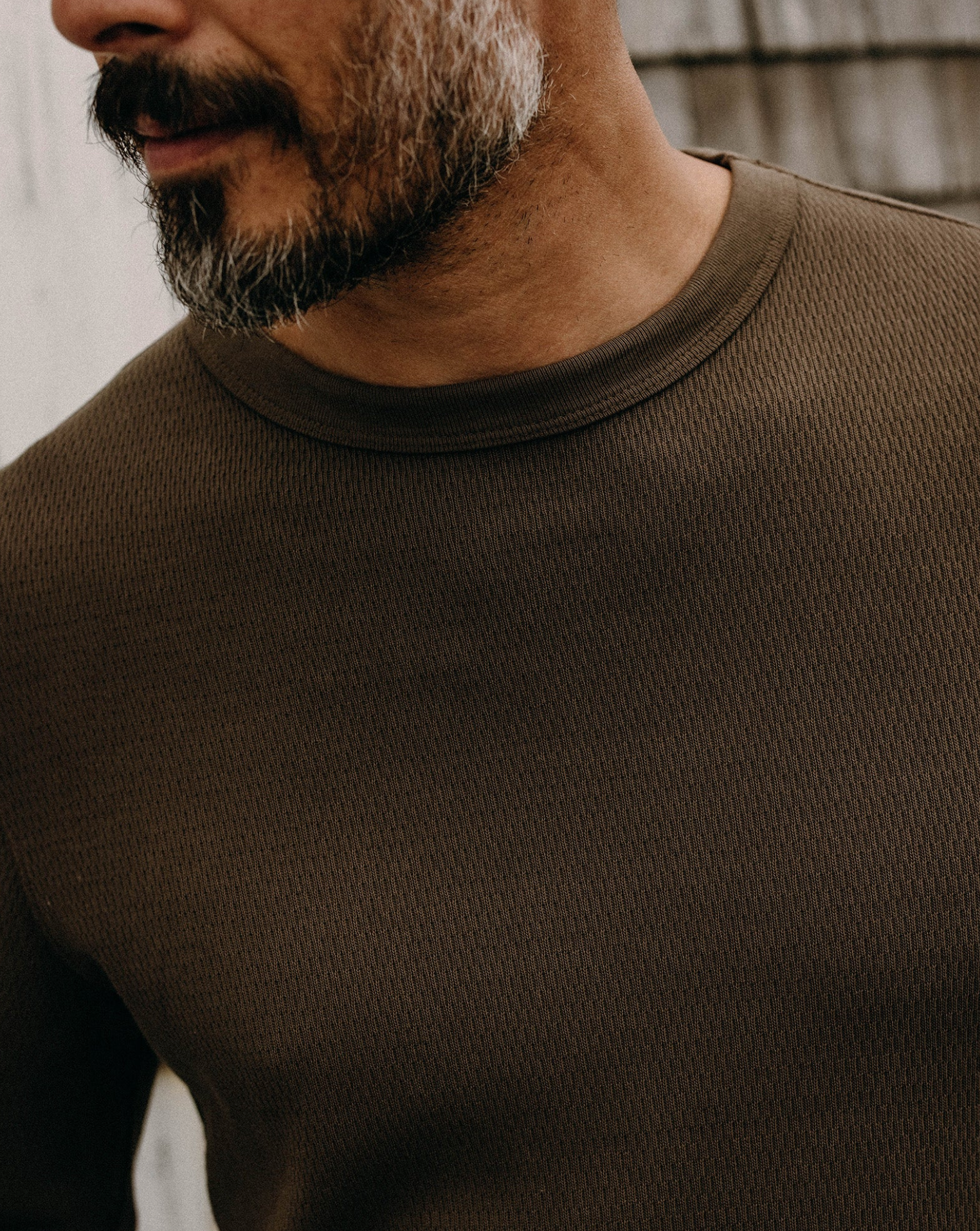 Taylor Stitch- The Organic Cotton Crew in Fatigue Olive Waffle