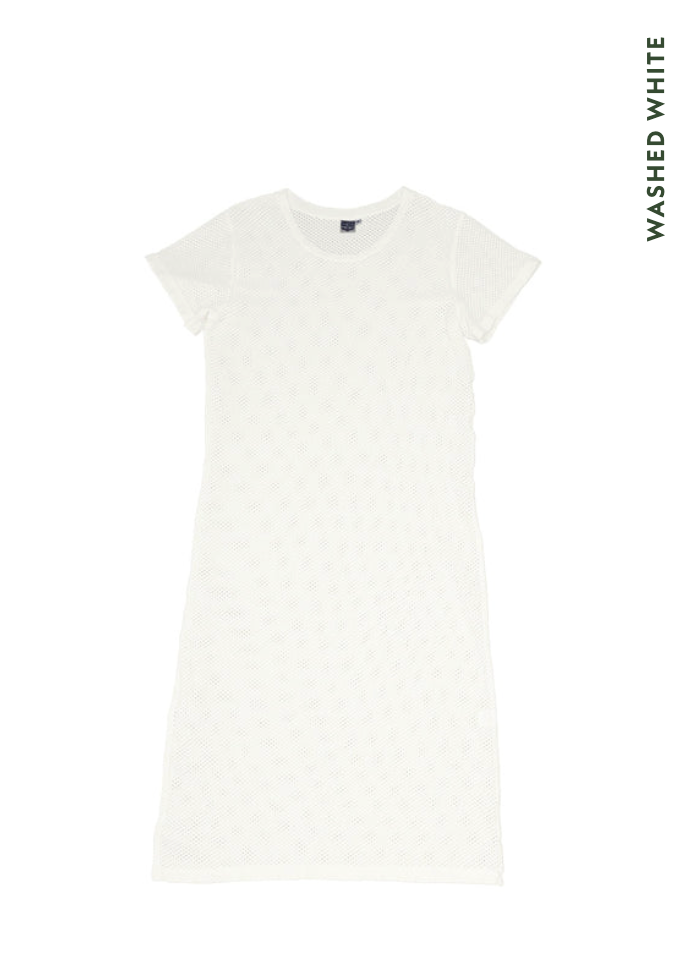 Jungmaven- Mesh Sydney Dress in Washed White