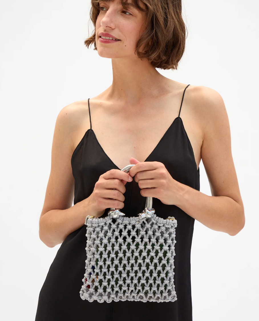 Clare V. Bianca bag in Silver