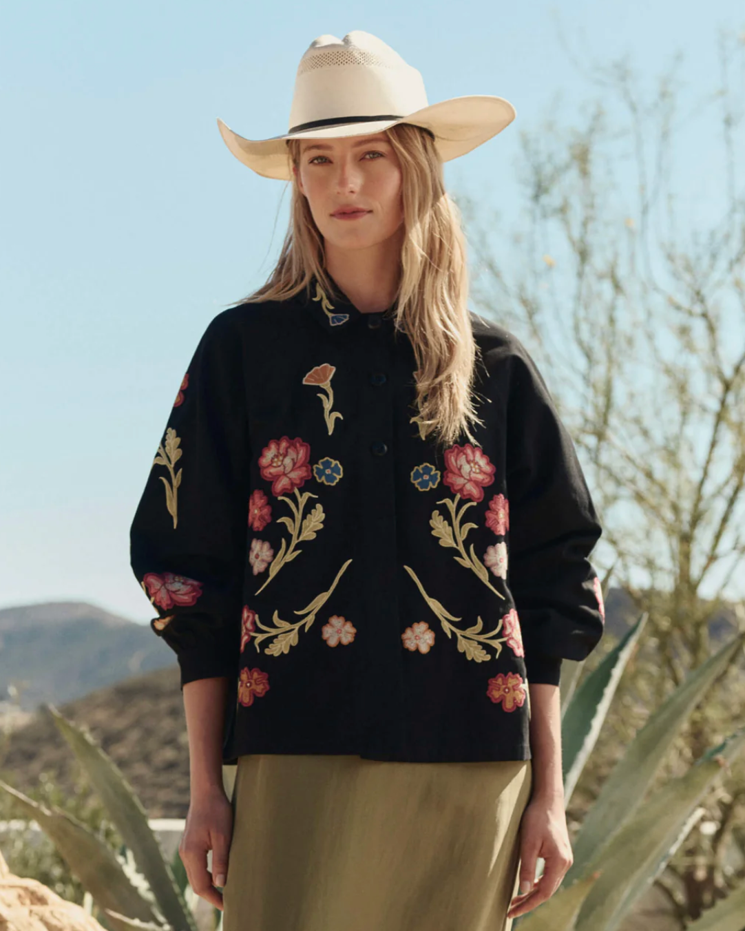 The Great. The Embroidered Commodore Jacket in Almost Black