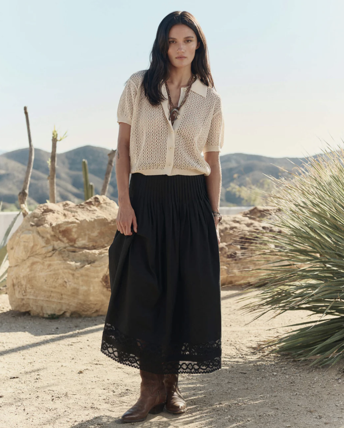 The Great. The Structured Victorian Skirt in Black