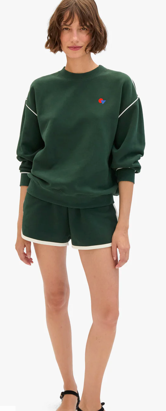 Clare V. Le Jogging Short in Deep Forest