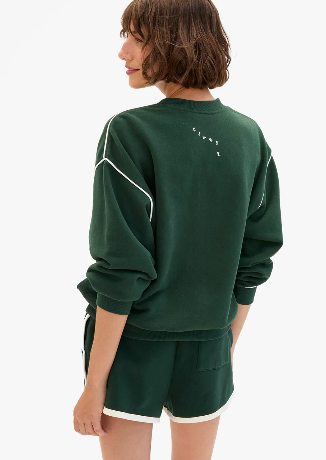 Clare V. Le Jogging Short in Deep Forest