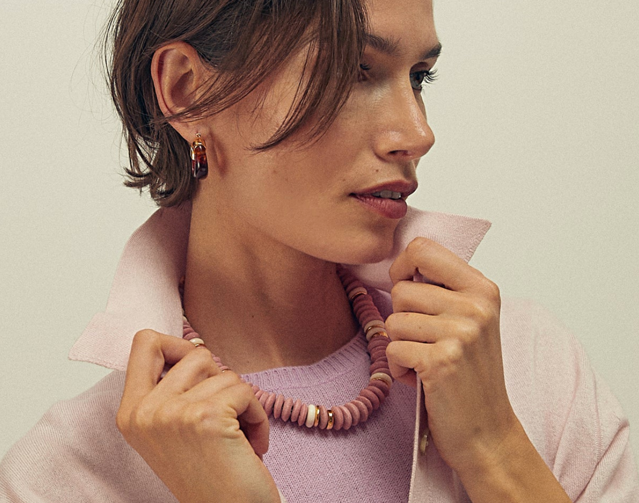 Lizzie Fortunato- Mini Organic Hoops in Tortoise