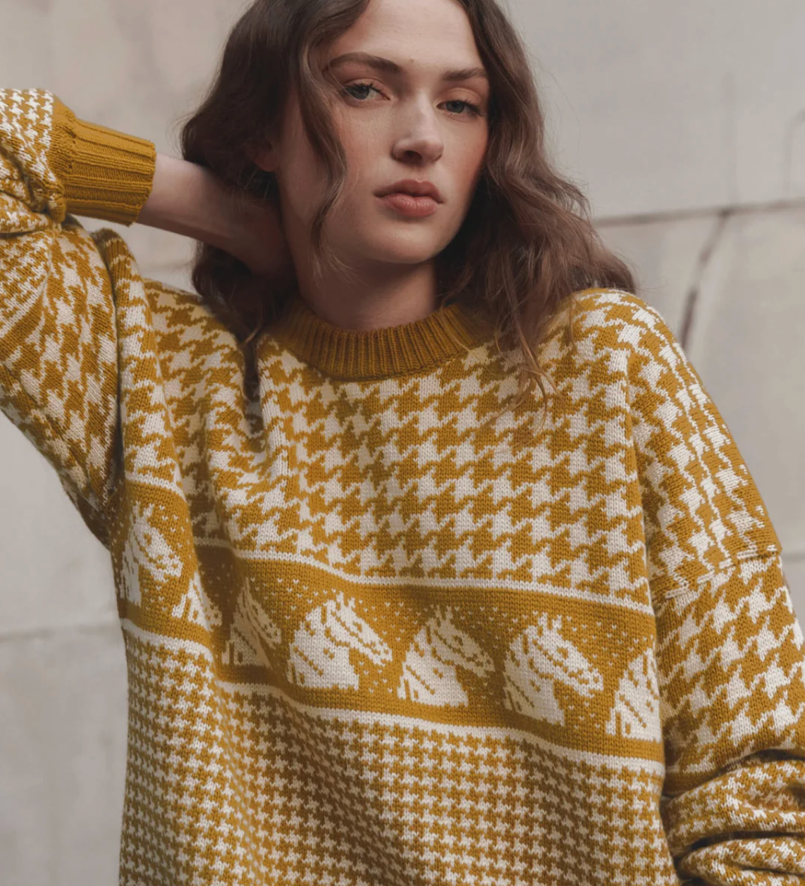 The Great. The Pony Pullover in Antique Gold