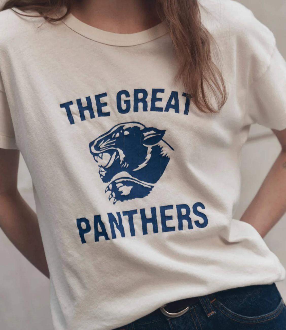 The Great. The Boxy crew w/ Growling Panther in Washed White