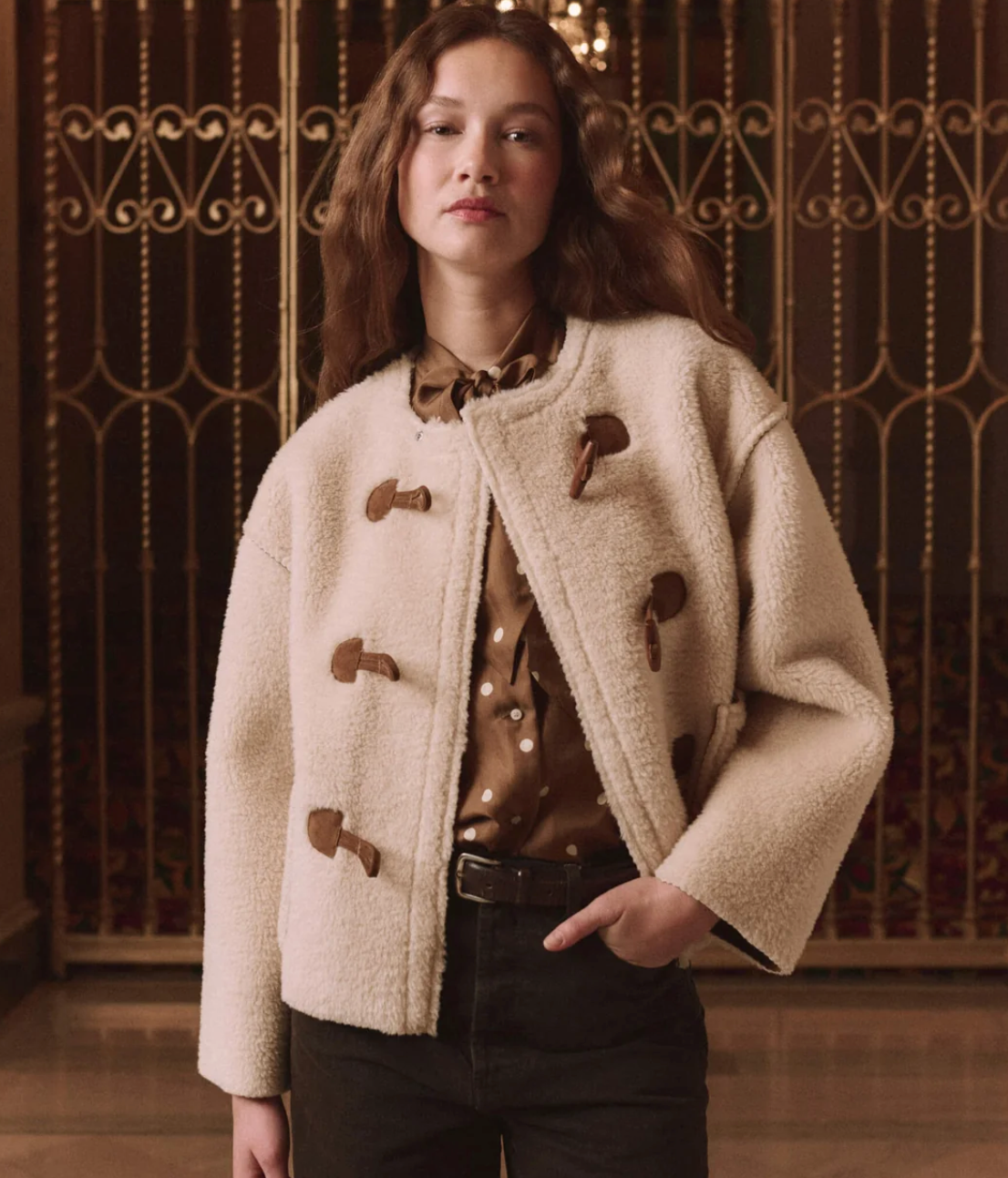 The Great. The Woodside Toggle Coat in Cream