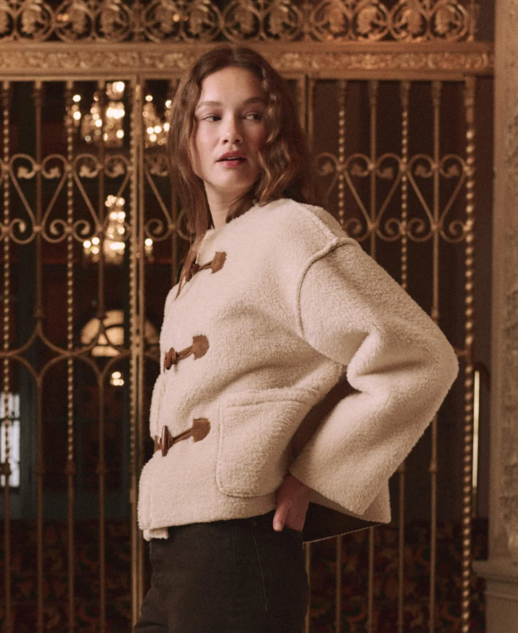 The Great. The Woodside Toggle Coat in Cream