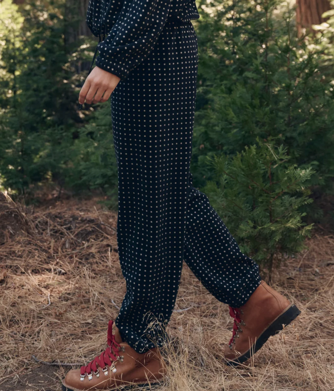 The Great. The Campfire Sweatpant in Black Dot