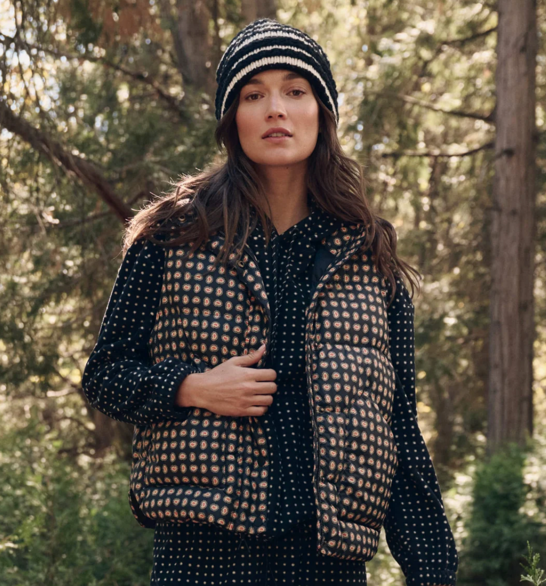 The Great. The Polar Vest in Black Paisley
