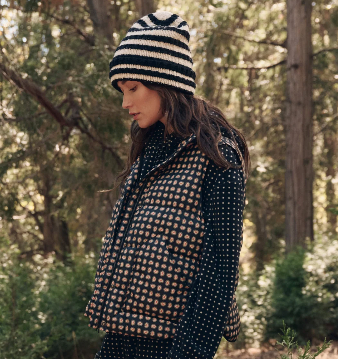 The Great. The Polar Vest in Black Paisley