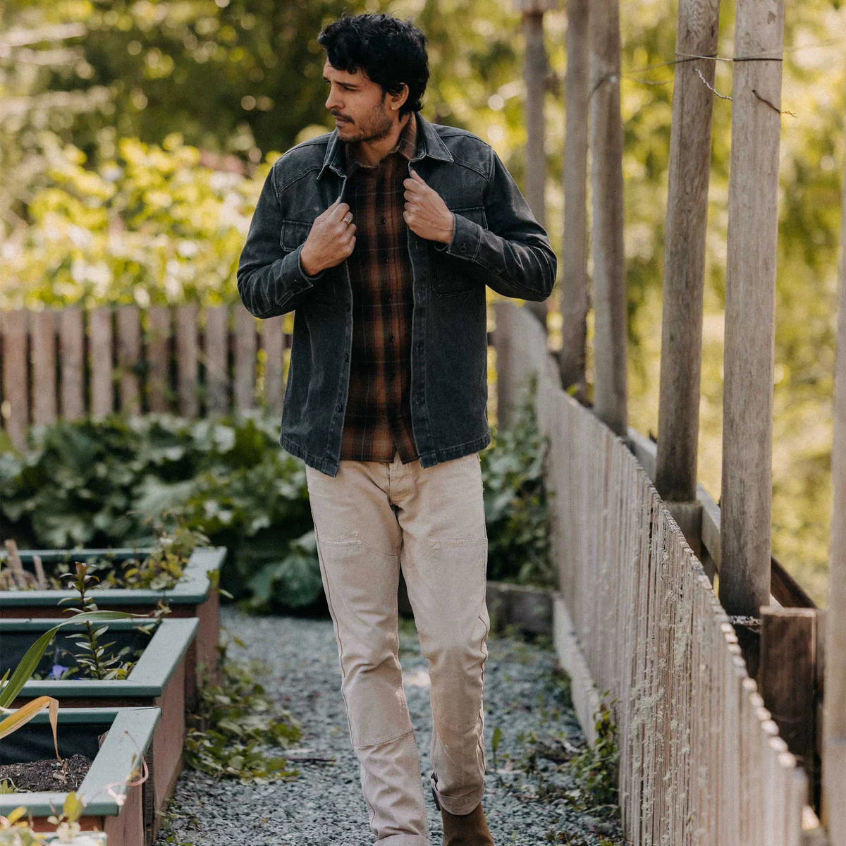 Shop Shirt in Coal Chipped Canvas
