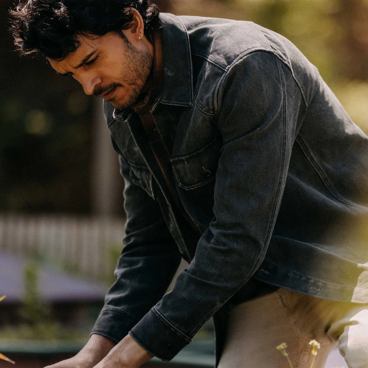 Shop Shirt in Coal Chipped Canvas