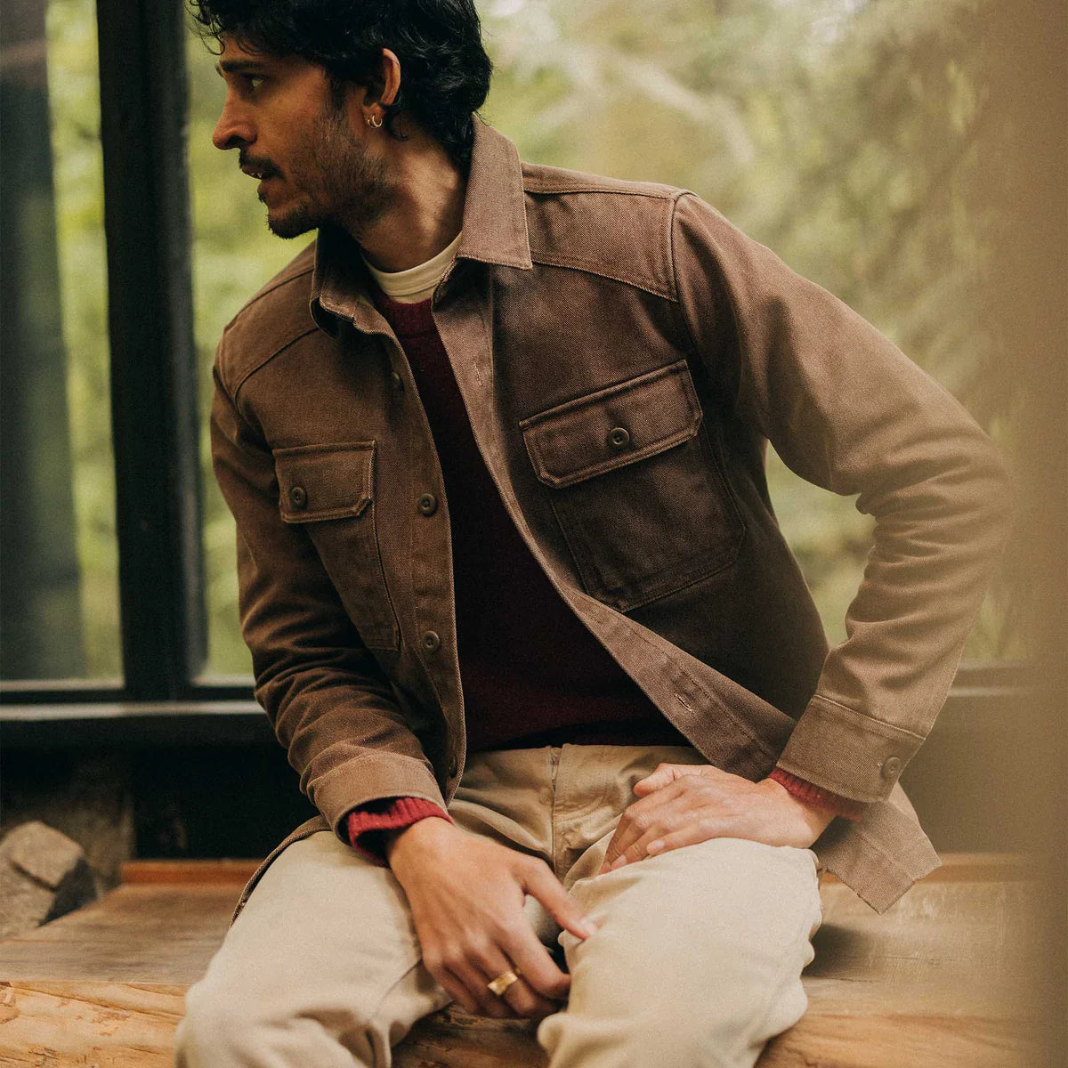 Taylor Stitch- Shop Shirt in Aged Penny Chipped Canvas