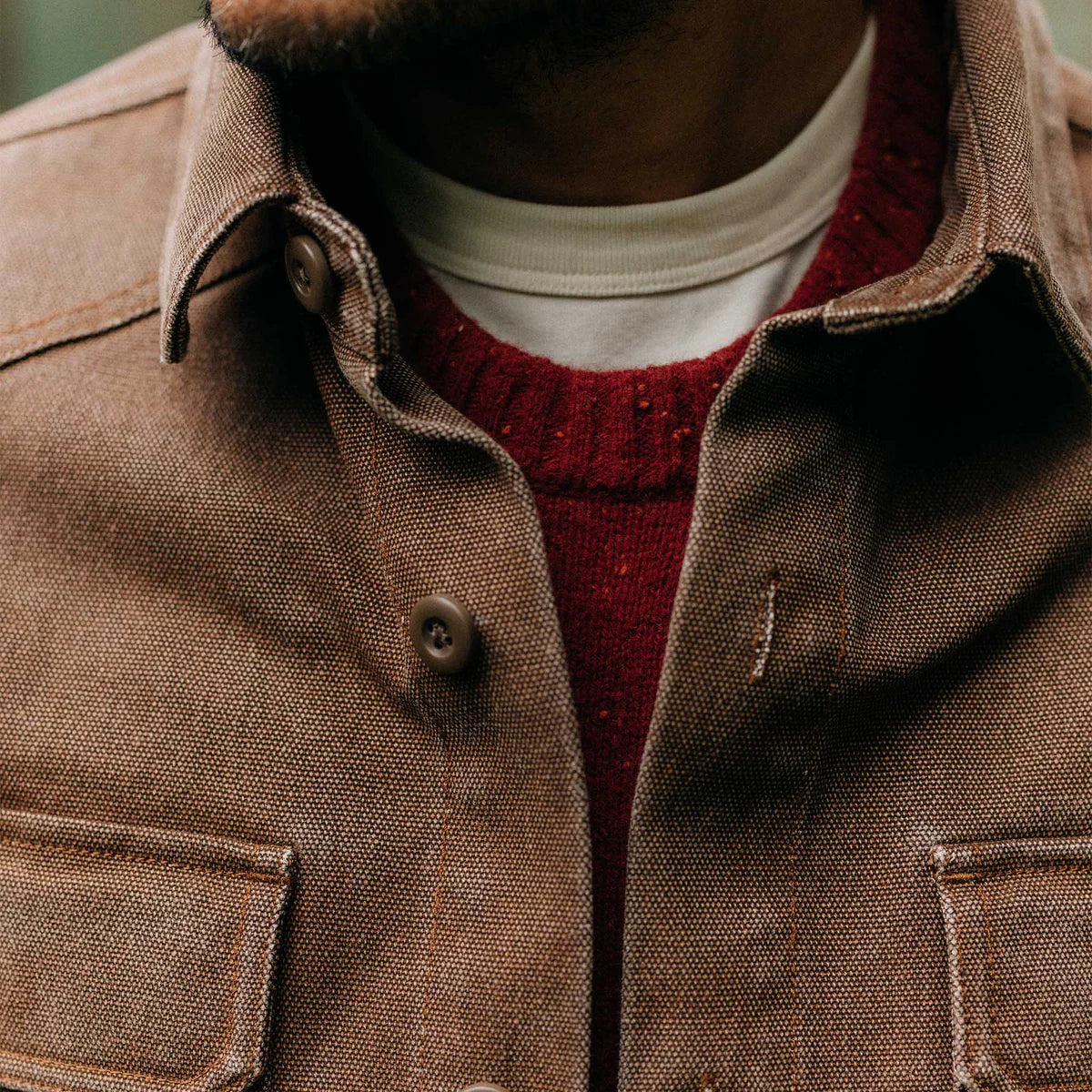 Taylor Stitch- Shop Shirt in Aged Penny Chipped Canvas