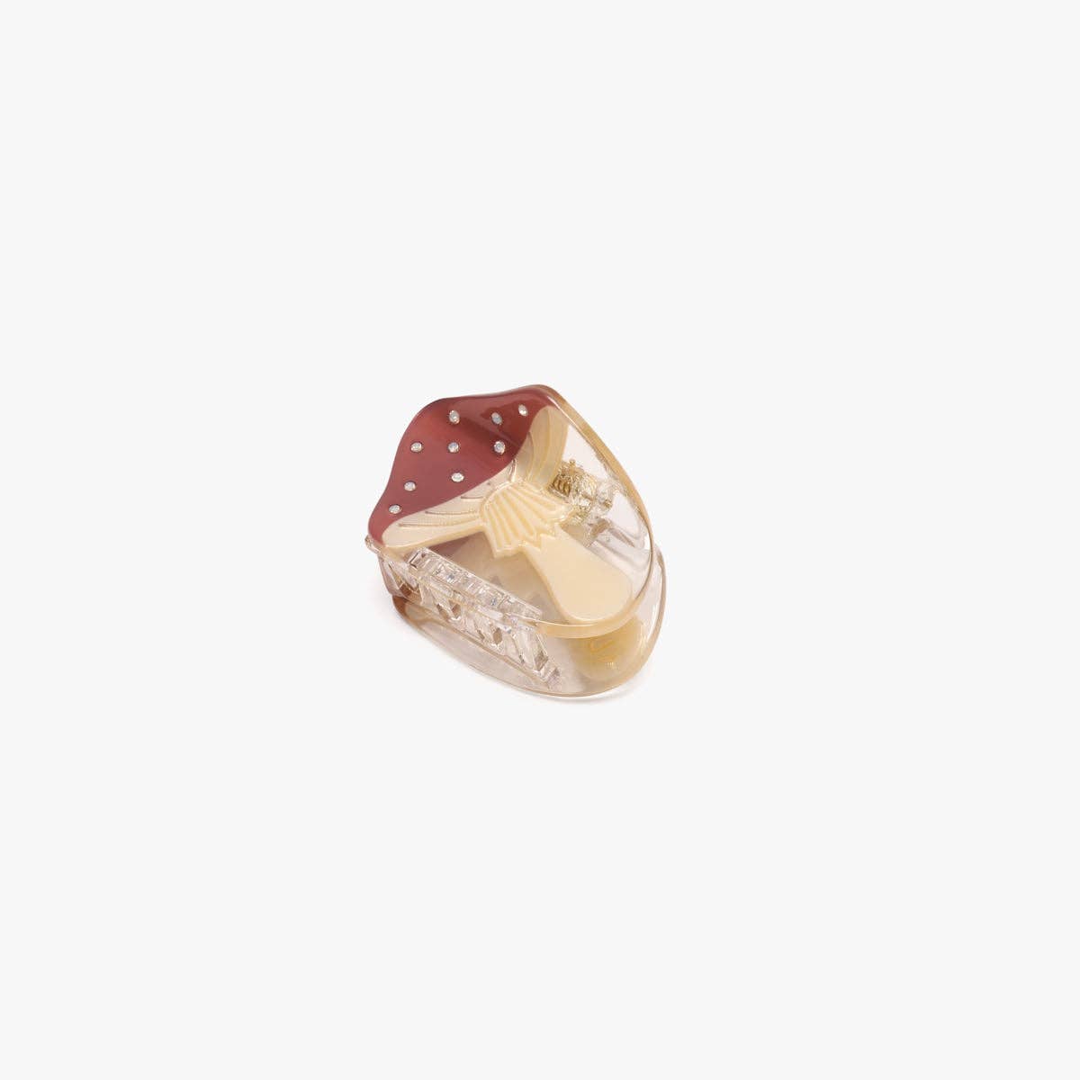 Mushroom Mini Acetate Hair Claw Clip With Rhinestones