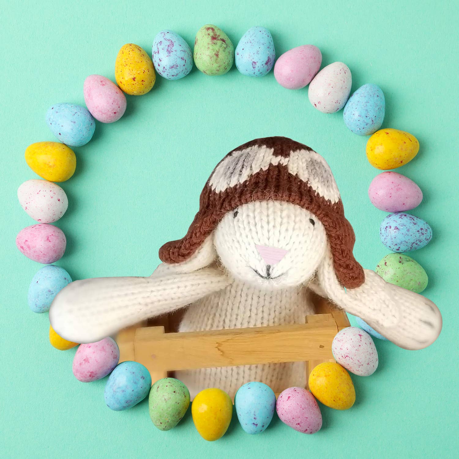 White Bunny With Aviator Hat
