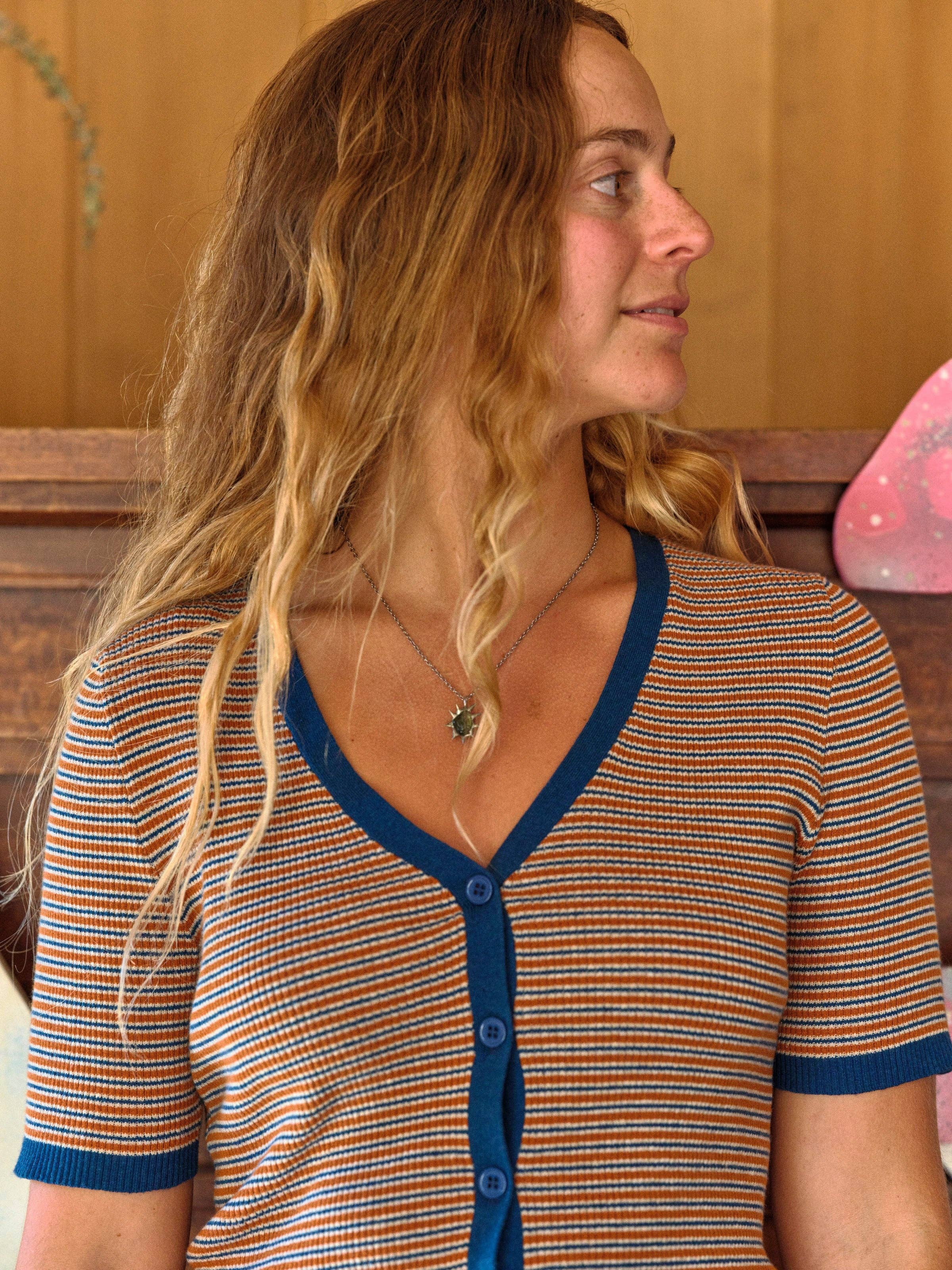 Mollusk- Margot Tee in Blue Earth Stripe