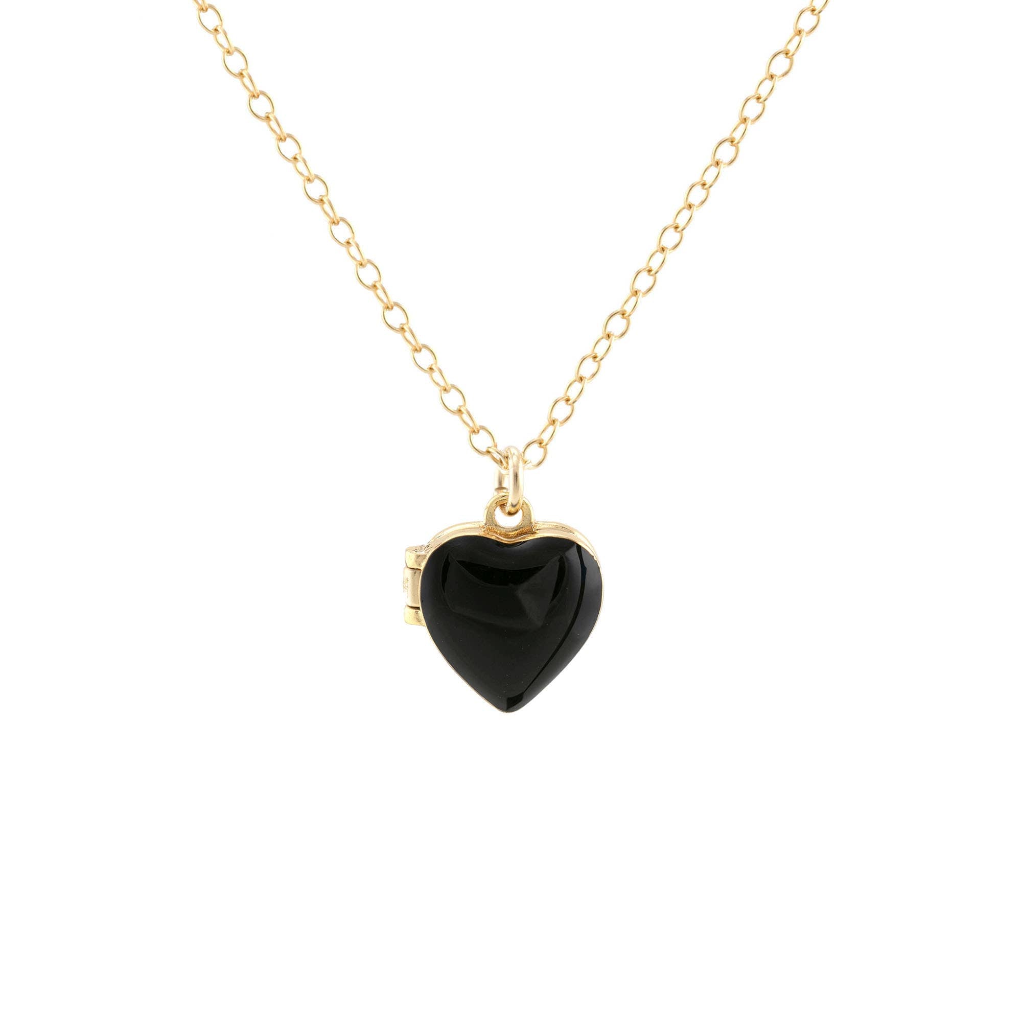 Enamel Heart Locket 18K Gold Vermeil | Sterling Silver Charm Gold Filled | Sterling Silver Chain Multiple Colors 16-18 Inches Nickel Free Ships from CA Holds a Small Photo