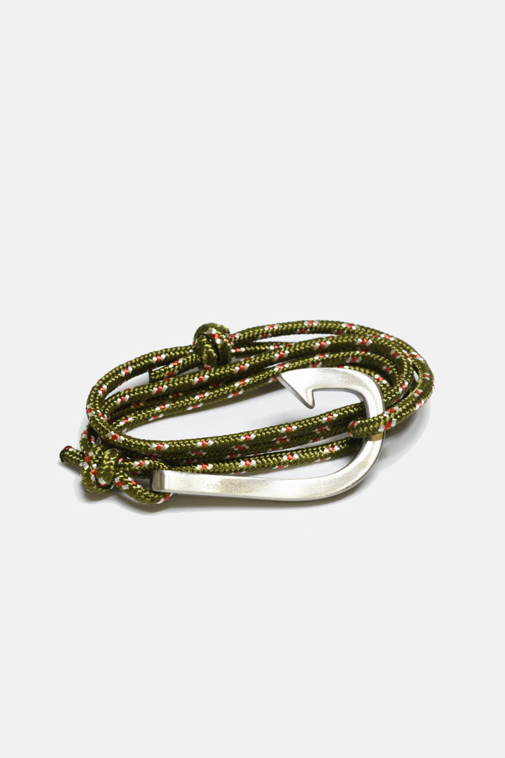 Olive Steel Fish Hook Bracelet- Mens