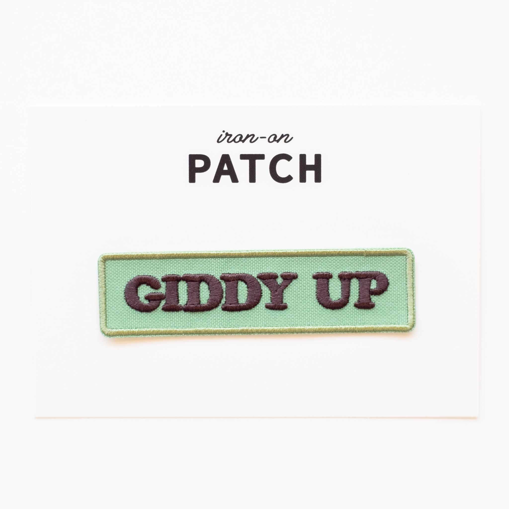 Giddy Up Embroidered Iron on Patch - Western