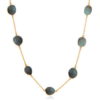 24in Bezel-set Gemstone Necklace