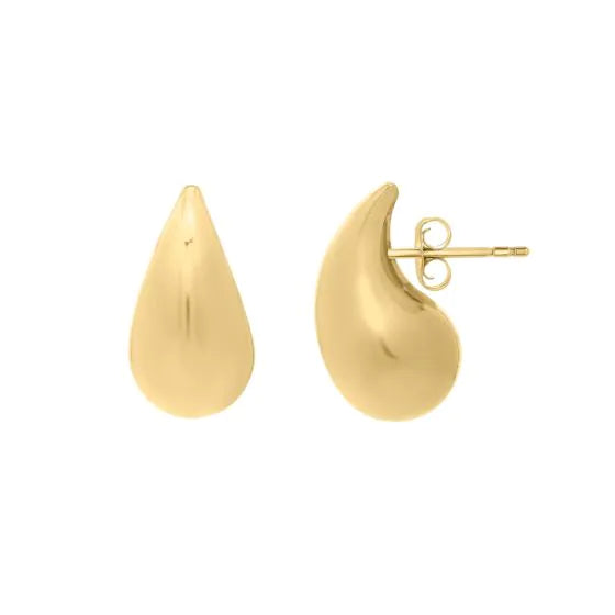 Gold-fill Puffed Teardrop Earrings