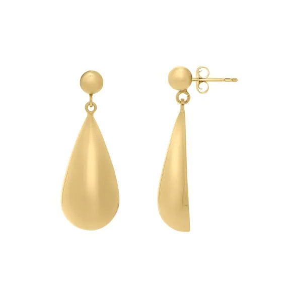 Puffed Teardrop Dangle Earring