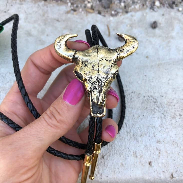 Bull Skull Bolo Tie